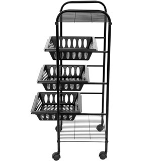 FRUTEIRA DE CHÃO COM RODINHA E 3 CESTOS DE PLASTICOS