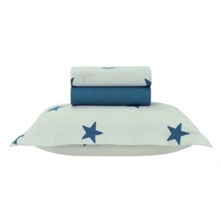 Jogo de Cama Karsten Estrelado 3902782 3 Peças Solteiro 180 Fios