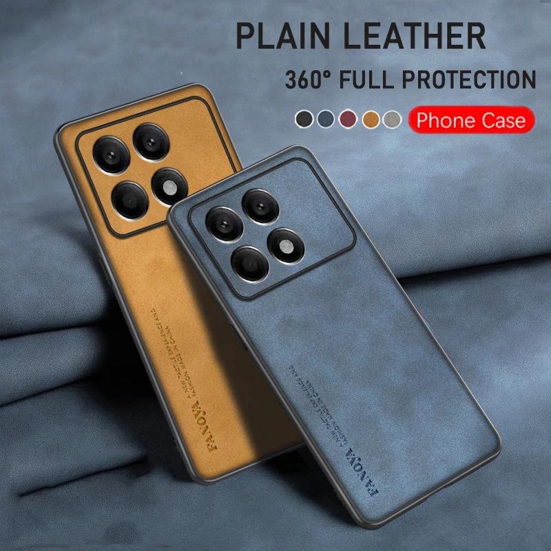 Capa De Couro De Luxo Para Xiaomi Mi POCO X6 Pro X 6 Traseira De Silicone À Prova De Choque Proteção Total