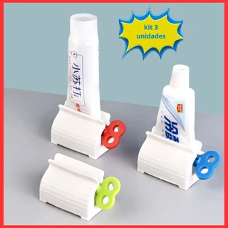 Kit com 3 Espremedor Pasta de Dente Suporte Dispenser Tubo Creme Dental em Oferta na Shopee