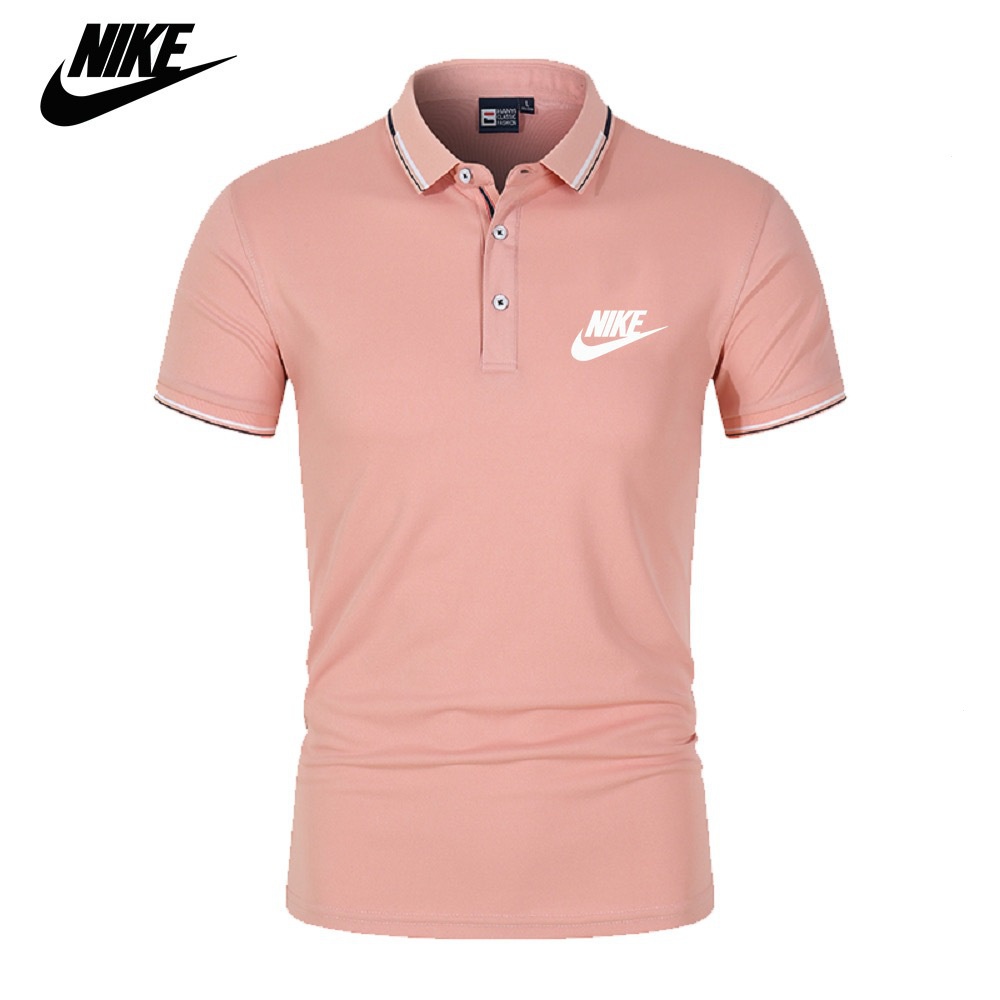 Marca Nike Summer Brand Camisa POLO de manga curta Cor Sólida Camisa POLO  de manga curta Moda Brasil Camisa POLO Casual Trendy - Escorrega o Preço