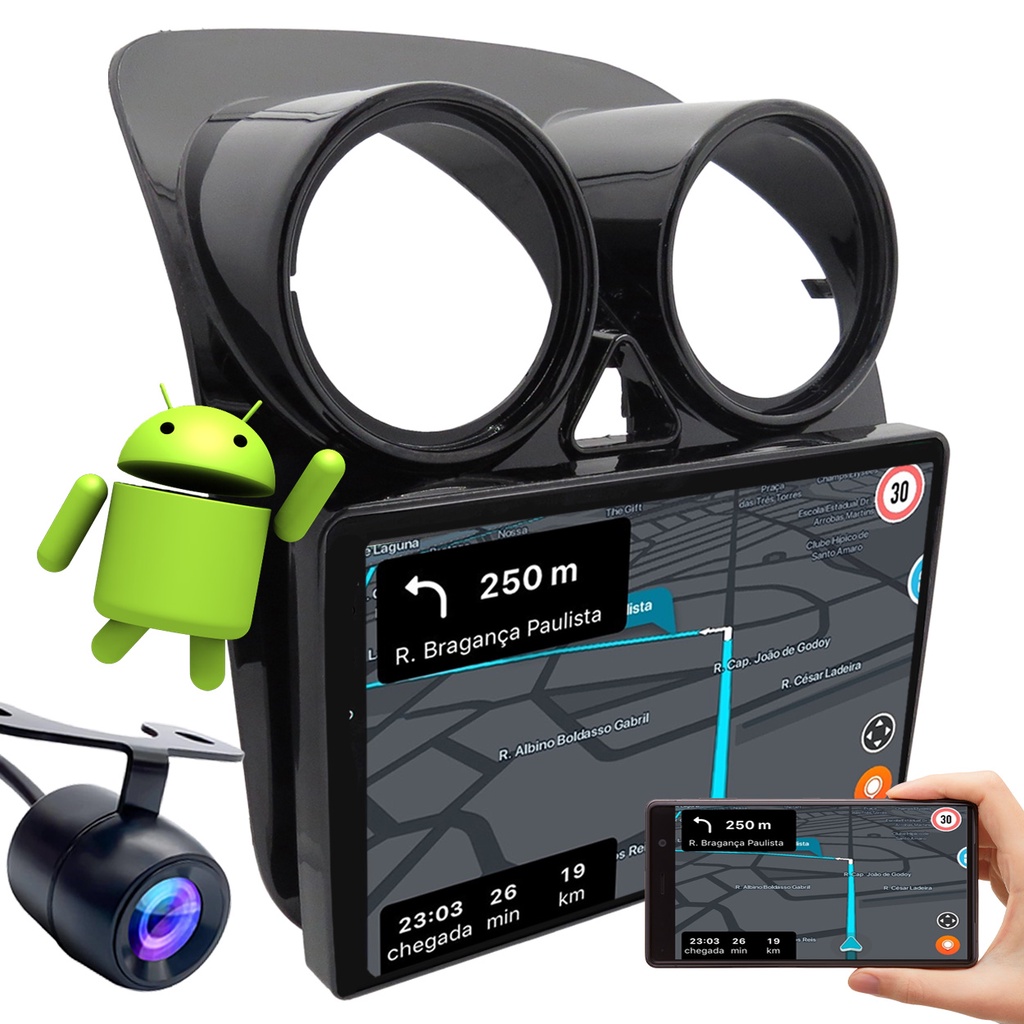 Multimídia 9'' Polegadas Android Palio 12/17 Grand Siena 20/22 + Câmera ...