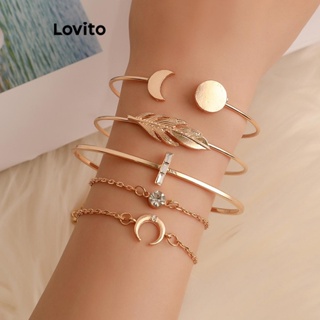 Lovito Pulseira Casual Floral Geométrica Com Flores Para Mulheres LCS05061