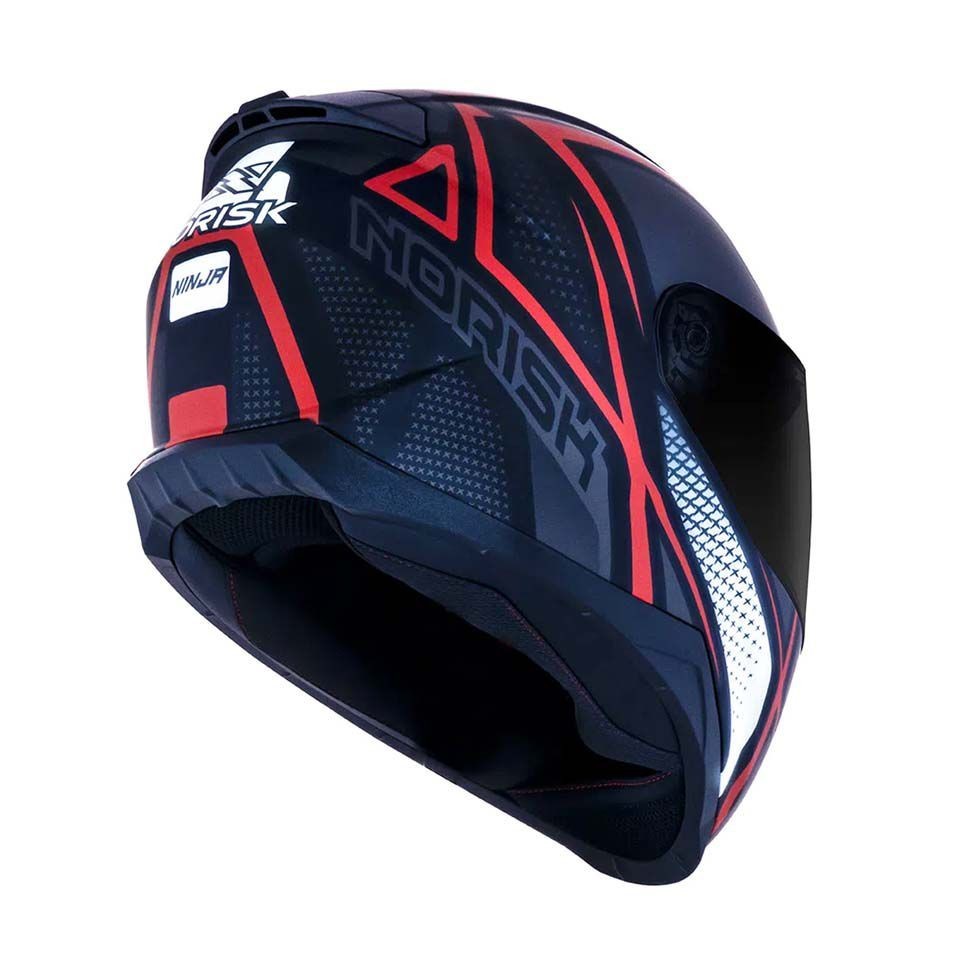 Capacete Norisk FF802 Razor Ninja Matte Black Titanium Red