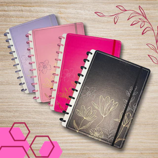 Caderno Inteligente 10 Discos Floral 87 folhas FWB