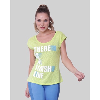 Blusa Feminina Fitness Fitter Estampada Neon Verde