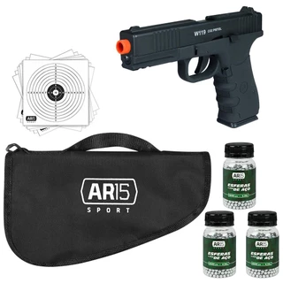 Pistola Pressão Wingun Rossi W119 + 3k Esferas Aço 4.5mm