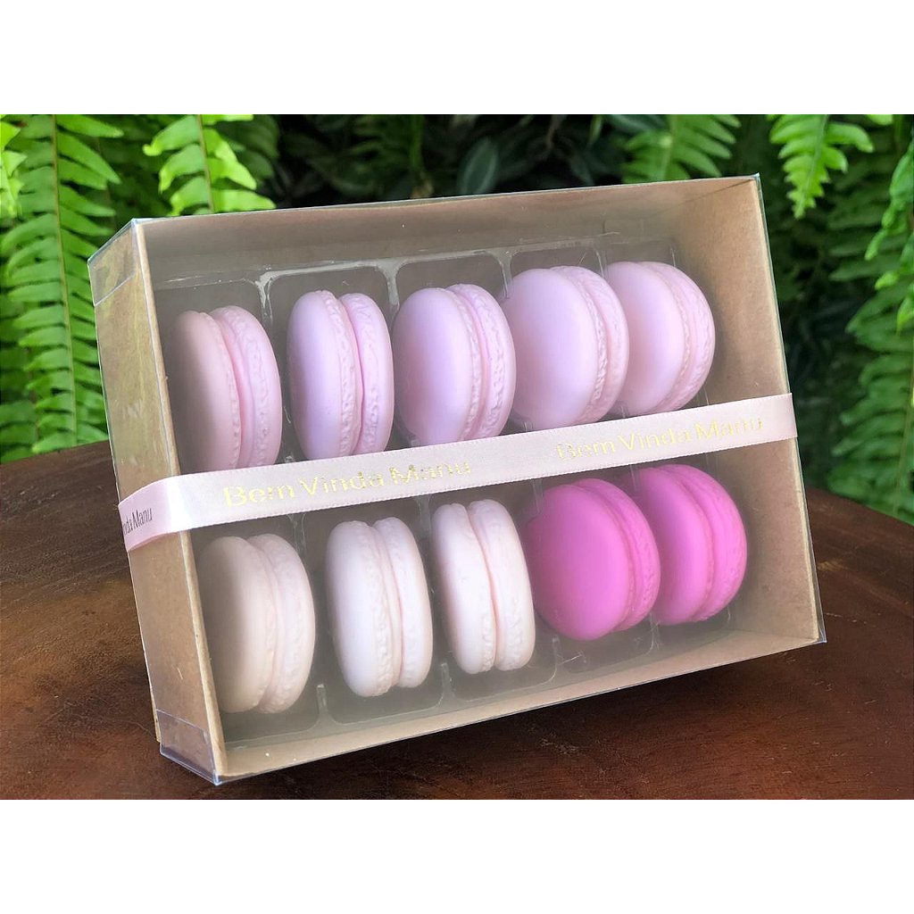 Caixa para 10 Macarons com Berço Ref. M10BCK Kraft - 10,5x14,5x5cm - 1  Unidade - San Felipo Rizzo Confeitaria​