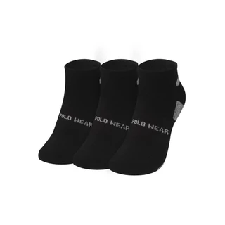 Kit 3 Meias Atoalhadas Cano Curto Polo Wear Preto