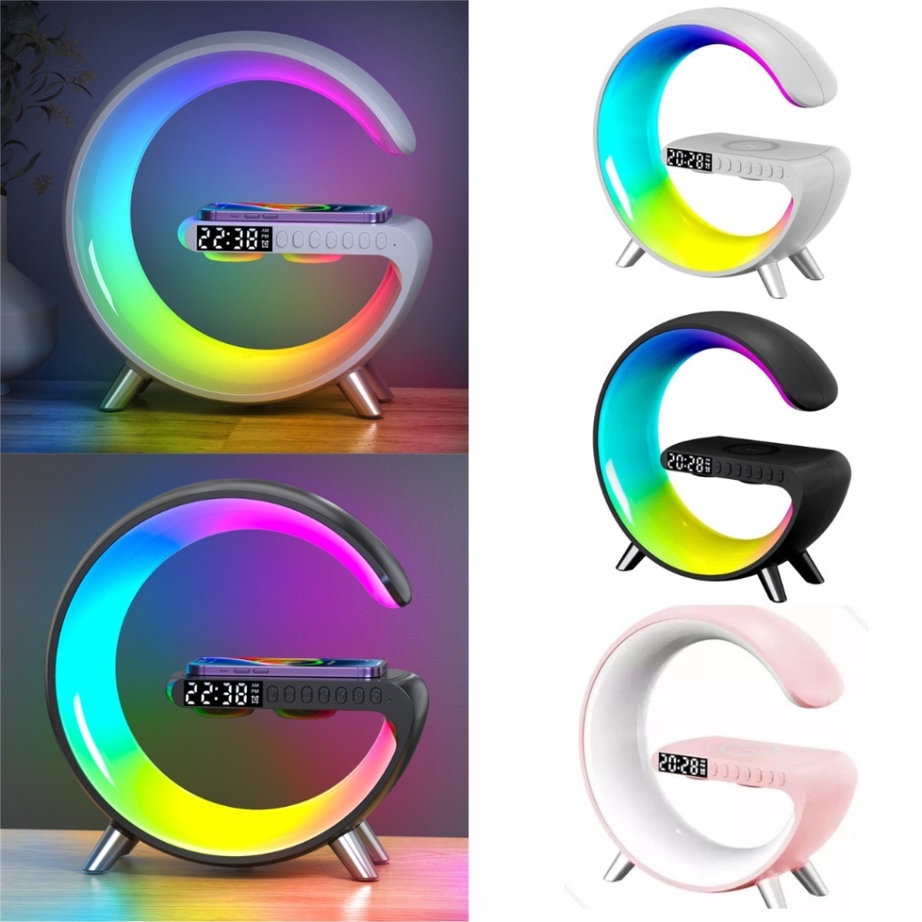Caixa de Som Caxinha G-Speaker Luminária Bluetooth Inteligente Carregador Sem Fio Led Luz Rgb