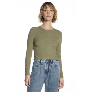 Blusa Feminina Manga Longa Polo Wear Verde Escuro