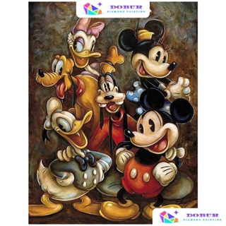 DOBUR | Pintura Diamante 5D Pintura de Diamante Kits De Pintura Com Diamante Para Adultos Redondos/Quadrados , Disney Mickey Mouse 5D DIY Artesanato Decoração Diamond Painting