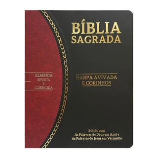Bíblia Sagrada Slim | RC | Letra Grande | Harpa Avivada e Corinhos | Preto e Bordô