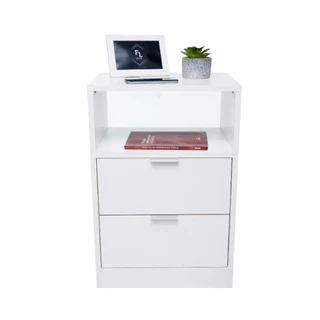 Mesa De Cabeceira 60 x 30 de comprimento com 2 Gavetas com fundo enviamos montado