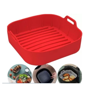 Forma De Silicone Air fryer Antiaderente Cesto Silicone Fritadeira Elétrica Quadrado