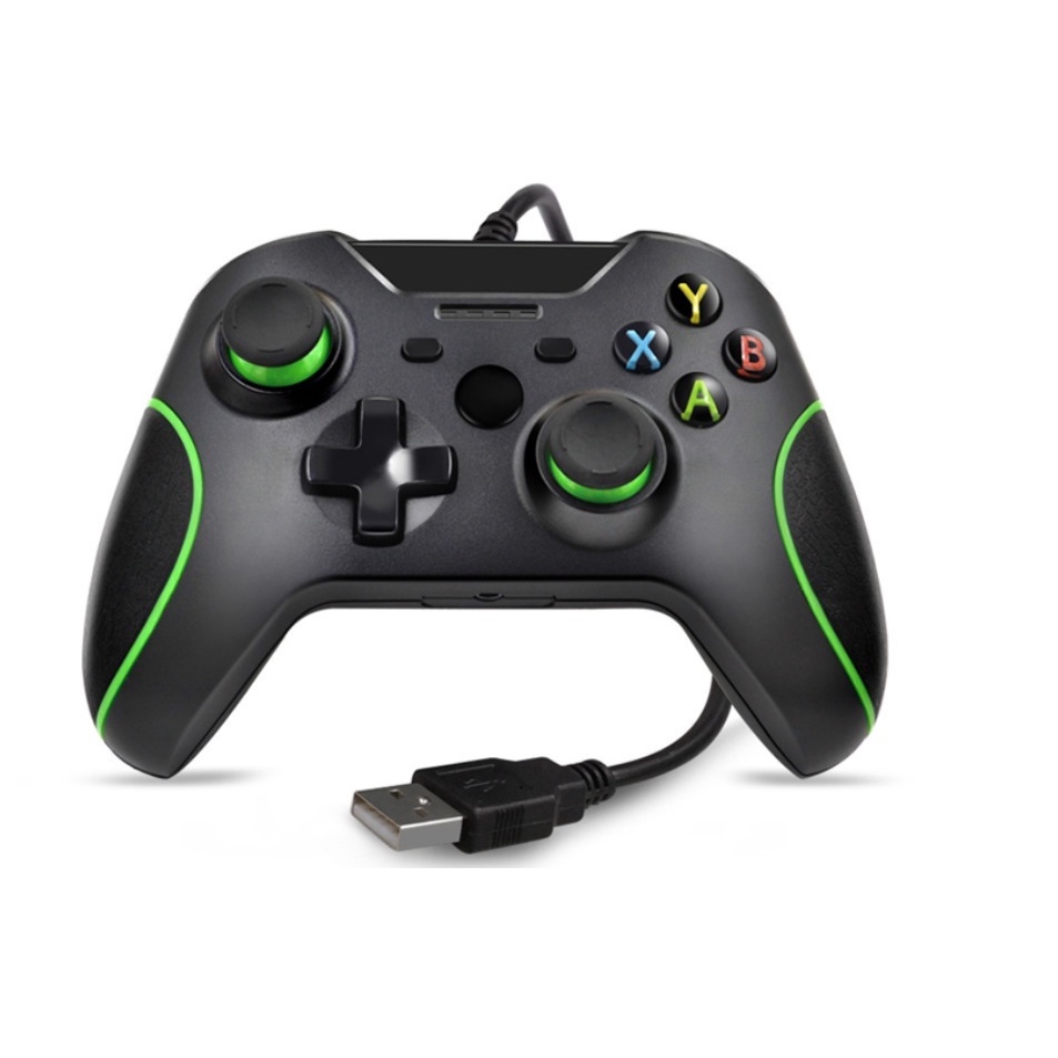 Controle com fio para Xbox one, GENAI com dupla vibração Controlador de  Jogos com fio Xbox One, Controlador de joystick USB, Gamepad com Macaco de