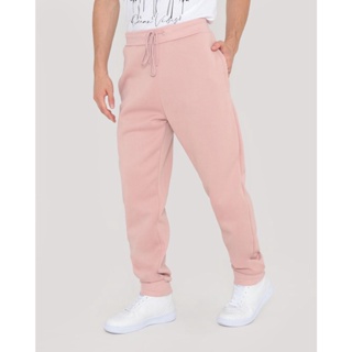 Calça Moletom Masculina Jogger Liso Rosa Claro