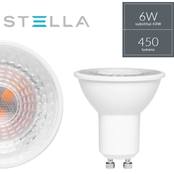 Lâmpada Led Dicroica Gu10 6w Branco Quente 2700k Bivolt Iluminação Residência Stella