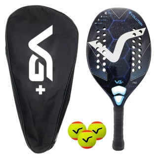 Kit com Raquete de Beach Tennis Evolution Kevlar Carbon com 3 Bolas e 1 Bolsa de Transporte VG Plus em Oferta na Shopee