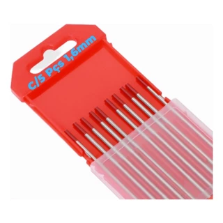 Kit 5 Eletrodo Tungstênio Solda Tig Ponta Vermelha 2% Tório 1,6mm