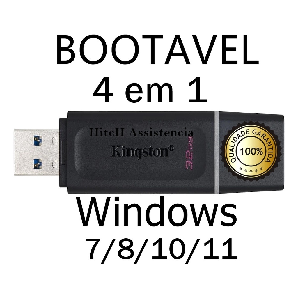 Pendrive 32gb Bootavel C/ Windows 7/8/10/11 Instalação | Shopee Brasil