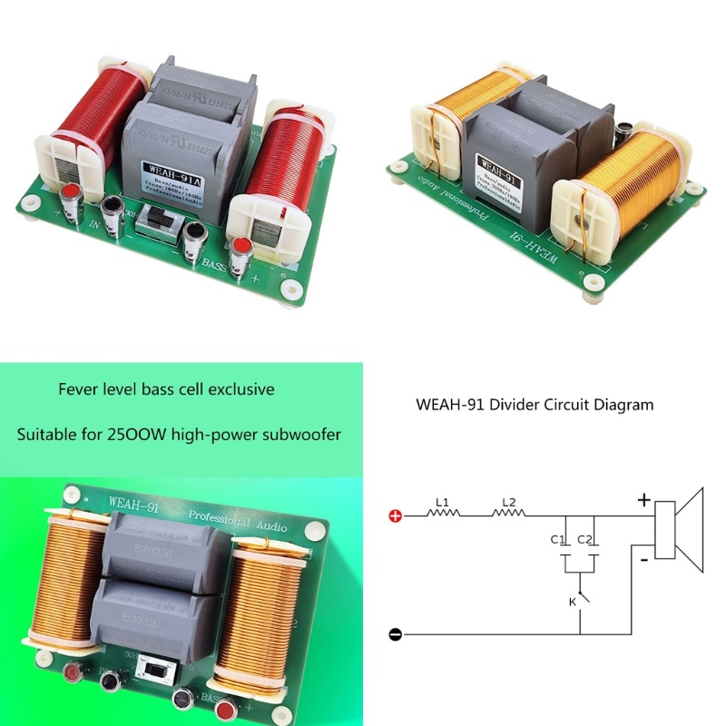 moon4 1000 2500W AltoFalante Baixo 180 200Hz Subwoofer Divisor De