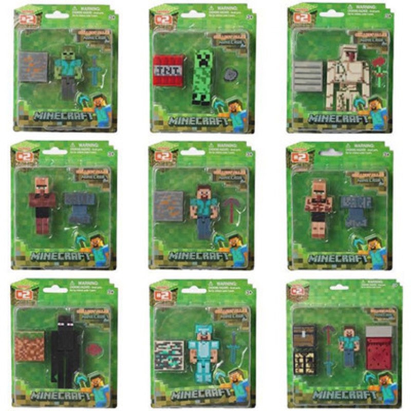 Minecraft Creeper Steve Iron Golem Derma mini-boneca figura modelo conjunto de brinquedos infantis