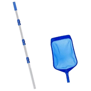 Kit Limpeza Cabo Telescópico 3m + Peneira Para Piscina
