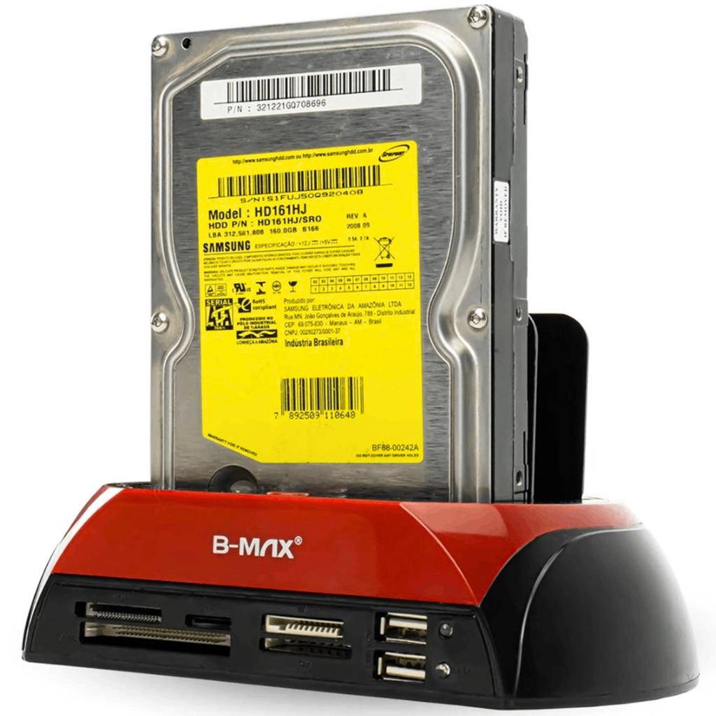 Dock Station Leitor De HD SATA IDE 2,5" 3,5" SSD, Com Conexoes USB 2.0 ...