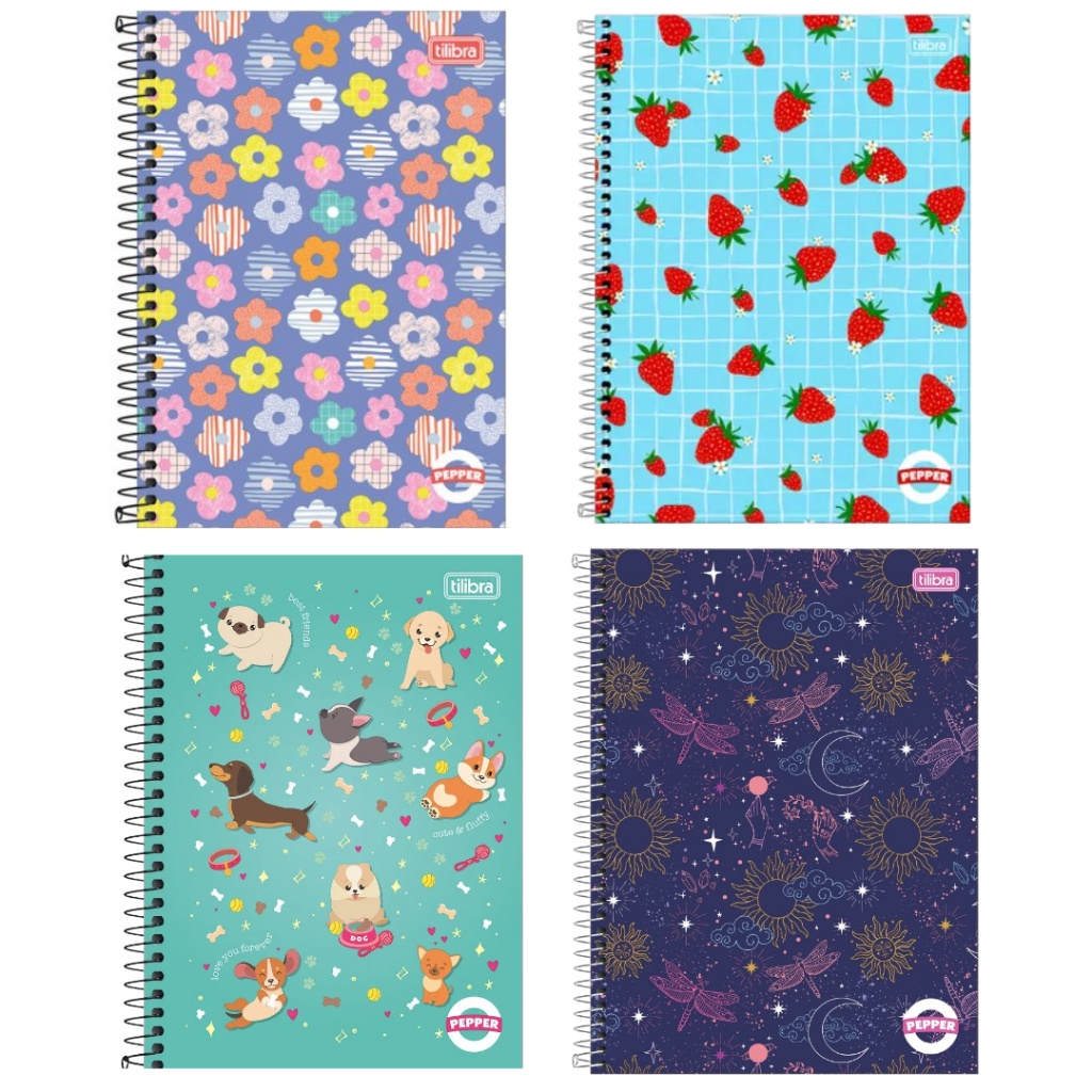 Caderno 20 Matérias Pepper Feminino 320 Folhas- Tilibra