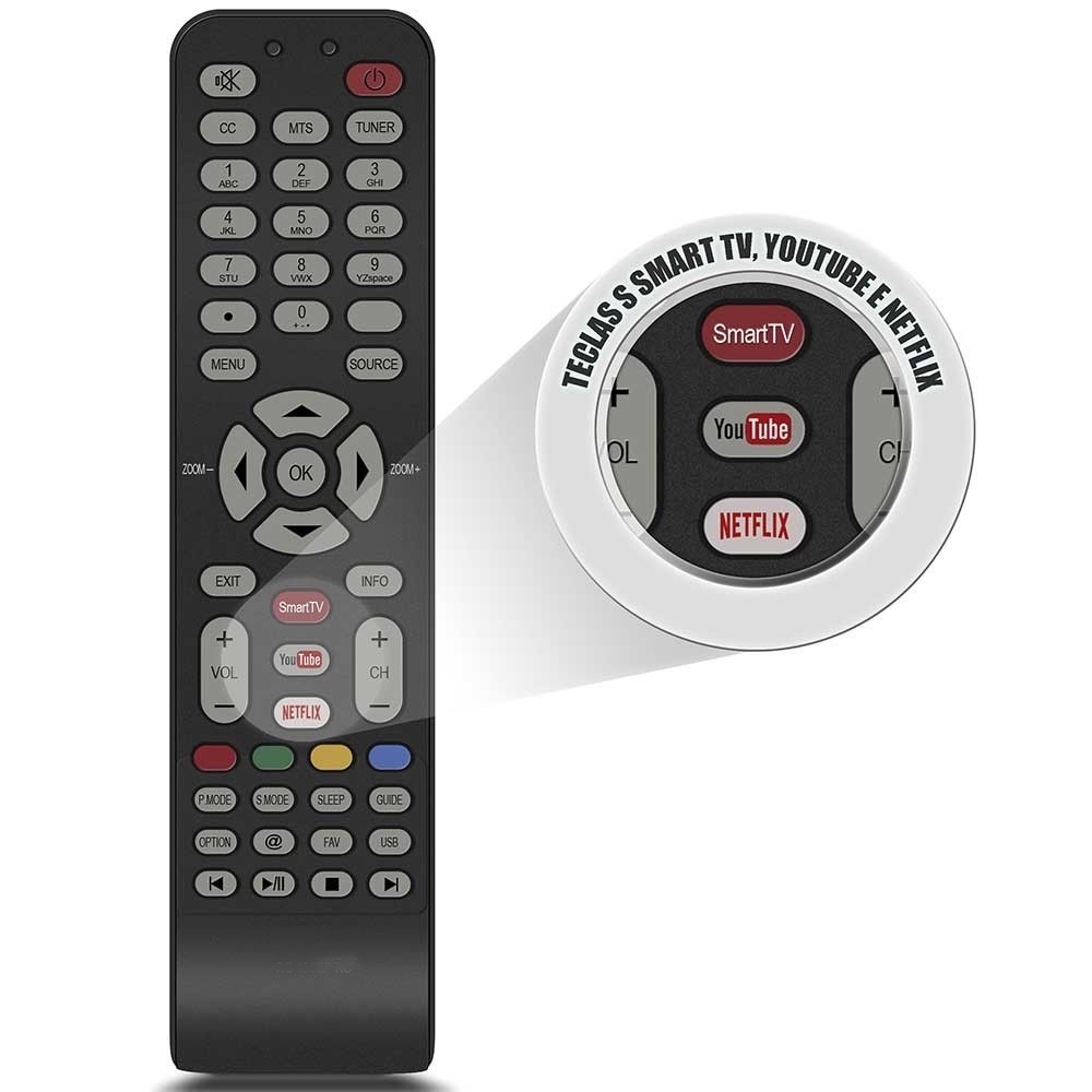 Controle da Tcl Semp com Netflix Youtube Rc199e Compatível | Shopee Brasil