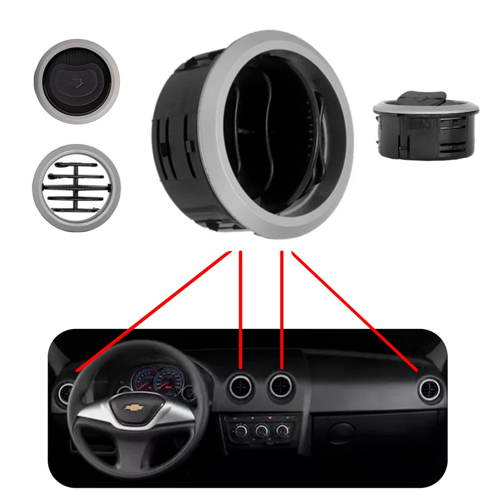 Difusor de Ar Central Lateral Prata Celta Prisma 2007 2015