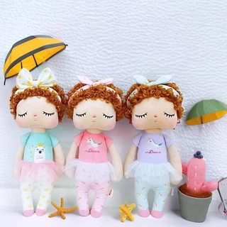 Boneca de cabelo encaracolado METOO Boneca Angela de pelúcia de 13 polegadas Moda Cabelo cacheado Presente de feriado infantil Surpresa Playmate Presente de dormir infantil Ornamento Kawaii