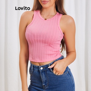 Lovito Regata Básica Casual para Mulheres LBL06157 (Rosa)