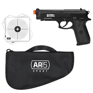 Pistola Pressão CO2 4.5mm Swiss Arms PT92 + Capa AR15 Sport