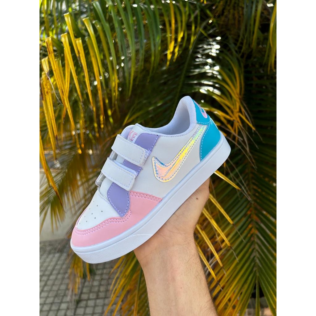 Tenis Nike Velcro Jordan Infantil Menino Branco com Símbolo Rosa ...