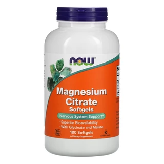 Citrato de Magnésio Now Foods 180 Softgels Importado