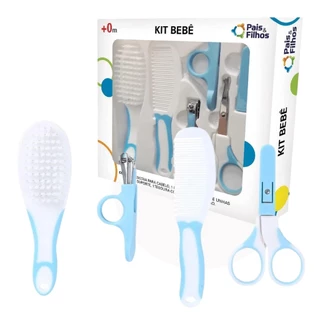 Kit Higiene Completo Com Escovinha Bebe Pais E Filhos Azul em Oferta na Shopee