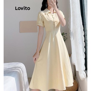 Lovito Vestido Elegante Com Zíper Lateral Drapeado Liso Para Mulheres LNE42214