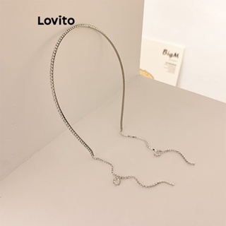 Lovito Tiara Elegante Com Franja De Strass Simples Para Mulheres LFA11147