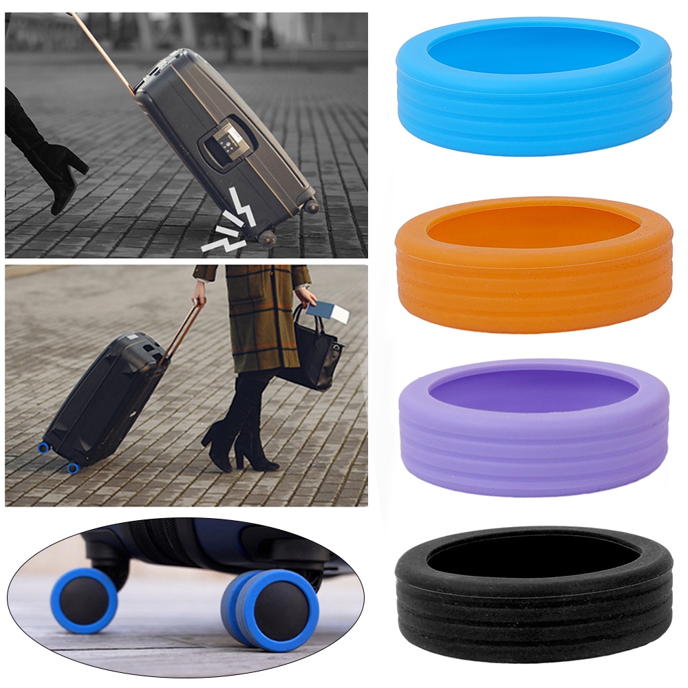 Imagem do produto 8pcs/set Protetor De Bagagem De Rodas Com Mala De Silicone De Som Silencioso Tampa Acessório Universal Portátil 2