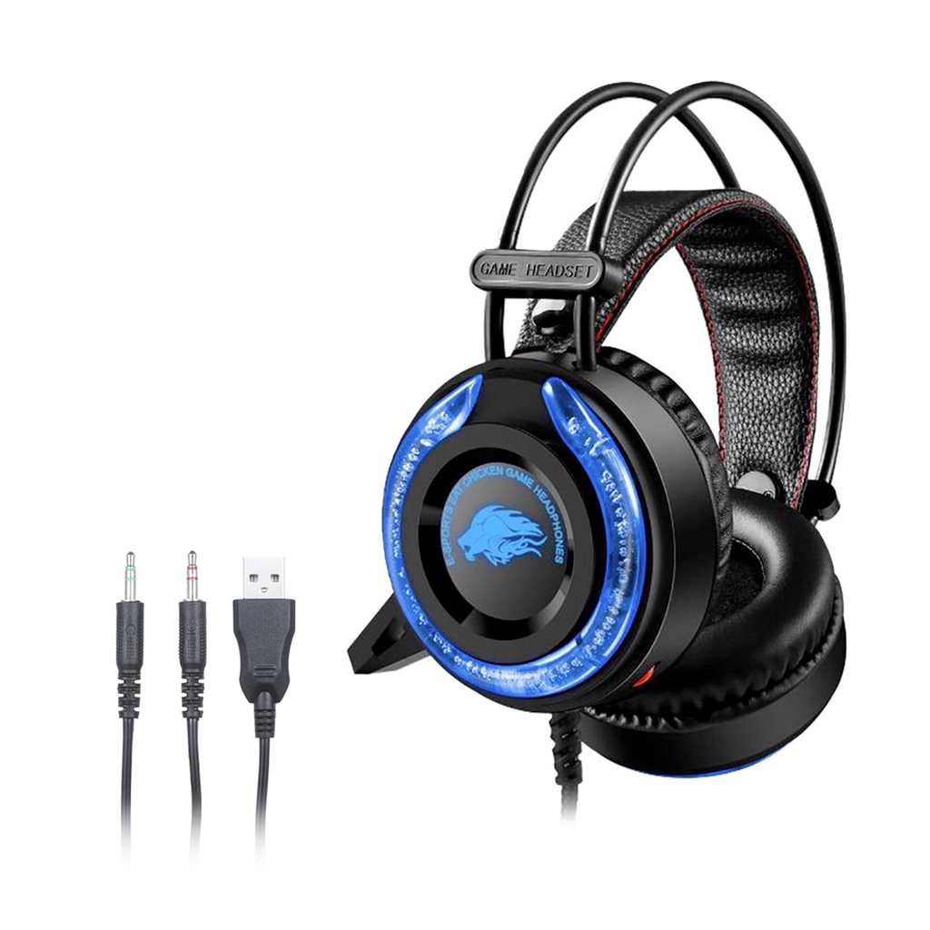 Fone de ouvido Headset com microfone LED para PC Notebook