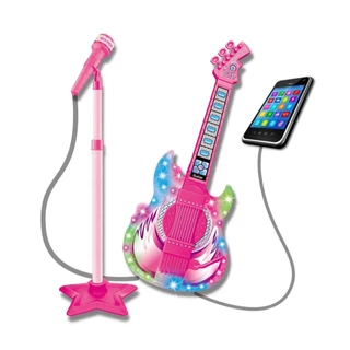 Guitarra C/ Microfone Pedestal Rock Show Rosa Dmt5893 Dmtoys