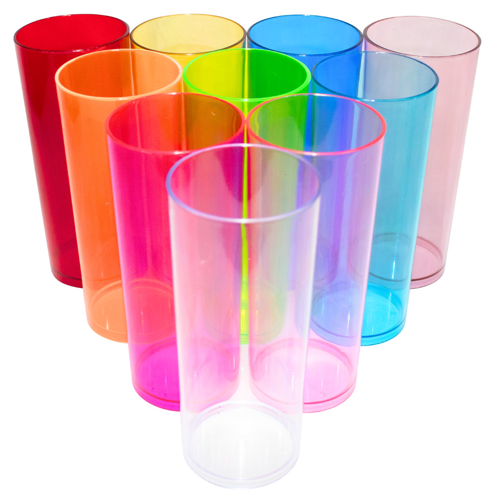 30 Copos Long Drink Acrílico Coloridos 330 Ml Festas Baladas | Shopee ...