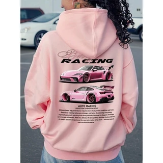 Moletom Flanelado Canguru Unissex Casual Estampado Entusiastas de Carros Blusa Inverno Top Lançamento Envio Rapido