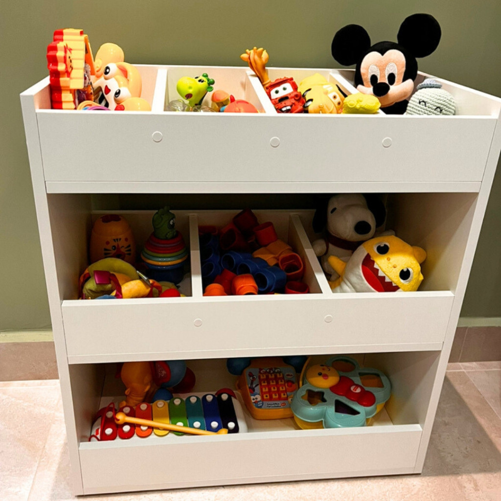 Baú Organizador De Brinquedos Quarto Infantil c\Divisórias Mdf Branco ...