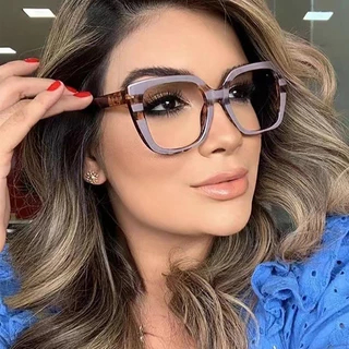 2025 Óculos De Armação Grande Vintage , Lente Transparente anti-Luz Azul Da Moda , Acessórios Leves Para Leitura De Comp