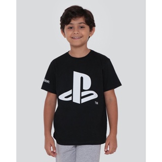 Camiseta Infantil Playstation Preta