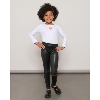Calça Infantil Legging Cirrê Preta
