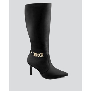 Bota Feminina Ramarim Cano Alto Bico Fino Preta